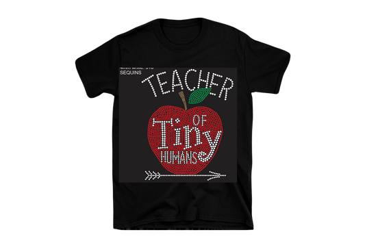 Teacher of Tiny human's Rhinestone Shirt